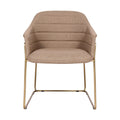 "Modern Beige Stoel met Gouden Frame"