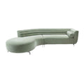 Moderne groene designbank met afgeronde vormen